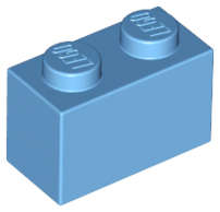 Lego (N) ~ Brick 1 x 2 ~ [Medium Blue]