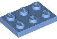 Lego (U) ~ Plate 2 x 3 ~ [Medium Blue]