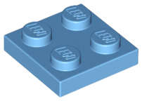 Lego (N) ~ Plate 2 x 2 ~ [Medium Blue]