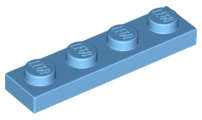 Lego (U) ~ Plate 1 x 4 ~ [Medium Blue]