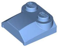 Lego (U) ~ Slope Curved 2 x 2 x 2/3 with 2 Studs and Curved Sides Lip End ~ [Medium Blue]