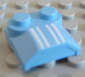 Lego (U) ~ Slope Curved 2 x 2 x 2/3 with 2 Studs and Curved Sides Lip End with Four ~ [Medium Blue]