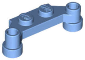 Lego (N) ~ Plate Modified 1 x 4 Offset ~ [Medium Blue]