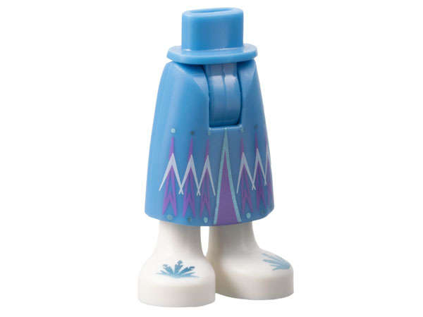 Lego (N) ~ Mini Doll Hips and Skirt Long with Molded White Legs / Boots and Printed  ~ [Medium Blue]