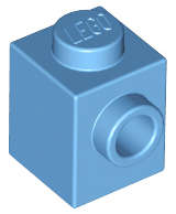 Lego (U) ~ Brick Modified 1 x 1 with Stud on Side ~ [Medium Blue]