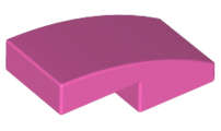 Lego (N) ~ Slope Curved 2 x 1 x 2/3 ~ [Dark Pink]