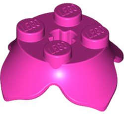 Lego (N) ~ Plant Leaves 2 x 2 with 4 Petals and Axle Hole ~ [Dark Pink]