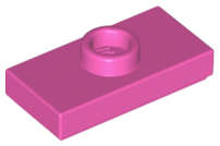 Lego (N) ~ Plate Modified 1 x 2 with 1 Stud with Groove and Bottom Stud Holder (Jumper ~ [Dark Pink]