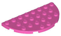 Lego (N) ~ Plate Round Half 4 x 8 ~ [Dark Pink]