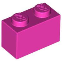 Lego (N) ~ Brick 1 x 2 ~ [Dark Pink]