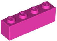Lego (U) ~ Brick 1 x 4 ~ [Dark Pink]