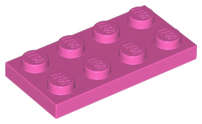 Lego (U) ~ Plate 2 x 4 ~ [Dark Pink]
