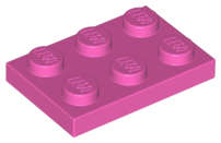 Lego (N) ~ Plate 2 x 3 ~ [Dark Pink]