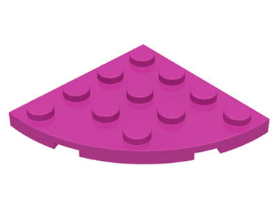 Lego (U) ~ Plate Round Corner 4 x 4 ~ [Dark Pink]
