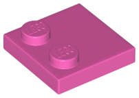 Lego (N) ~ Tile Modified 2 x 2 with Studs on Edge ~ [Dark Pink]