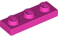 Lego (N) ~ Plate 1 x 3 ~ [Dark Pink]