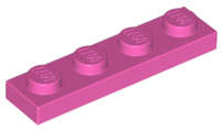 Lego (N) ~ Plate 1 x 4 ~ [Dark Pink]