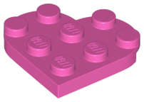 Lego (N) ~ Plate Round 3 x 3 Heart ~ [Dark Pink]