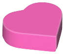Lego (N) ~ Tile Round 1 x 1 Heart ~ [Dark Pink]