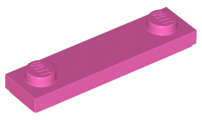 Lego (N) ~ Plate Modified 1 x 4 with 2 Studs with Groove ~ [Dark Pink]