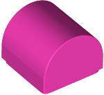 Lego (N) ~ Slope Curved 1 x 1 x 2/3 Double ~ [Dark Pink]