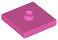 Lego (N) ~ Plate Modified 2 x 2 with Groove and 1 Stud in Center (Jumper) ~ [Dark Pink]