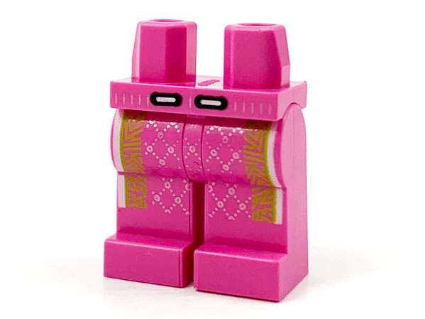 Lego NEW - Hips and Legs with Silver Diamond Stitching and Lime Zigzag Stripes Pattern~ [Dark Pink]