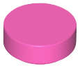 Lego (N) ~ Tile Round 1 x 1 ~ [Dark Pink]