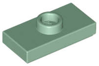 Lego (N) ~ Plate Modified 1 x 2 with 1 Stud with Groove and Bottom Stud Holder (Jumpe ~ [Sand Green]