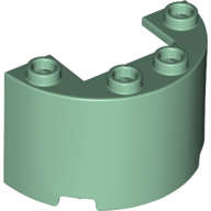 Lego (N) ~ Cylinder Half 2 x 4 x 2 with 1 x 2 Cutout ~ [Sand Green]