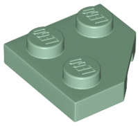 Lego (N) ~ Wedge Plate 2 x 2 Cut Corner ~ [Sand Green]