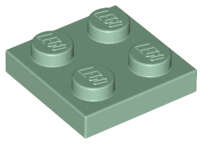 Lego (N) ~ Plate 2 x 2 ~ [Sand Green]