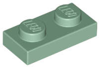 Lego (N) ~ Plate 1 x 2 ~ [Sand Green]