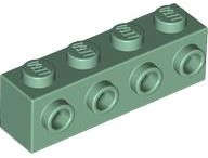 Lego (N) ~ Brick Modified 1 x 4 with Studs on Side ~ [Sand Green]