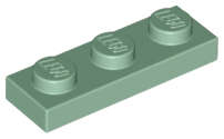 Lego (N) ~ Plate 1 x 3 ~ [Sand Green]