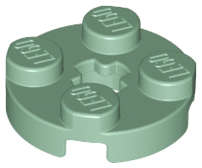 Lego (N) ~ Plate Round 2 x 2 with Axle Hole ~ [Sand Green]