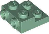 Lego (N) ~ Plate Modified 2 x 2 x 2/3 with 2 Studs on Side - Hollow Bottom Tube ~ [Sand Green]