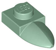 Lego (N) ~ Plate Modified 1 x 1 with Tooth Horizontal ~ [Sand Green]