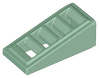 Lego (N) ~ Slope 18 2 x 1 x 2/3 with Grille ~ [Sand Green]