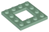 Lego (N) ~ Plate Modified 4 x 4 with 2 x 2 Open Center ~ [Sand Green]