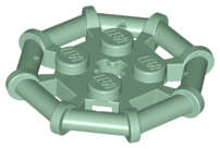 Lego (N) ~ Plate Modified 2 x 2 with Bar Frame Octagonal Reinforced Completely Round  ~ [Sand Green]