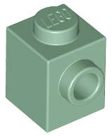 Lego (N) ~ Brick Modified 1 x 1 with Stud on Side ~ [Sand Green]