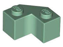 Lego (N) ~ Brick Modified Facet 2 x 2 ~ [Sand Green]
