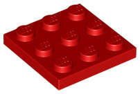 Lego (N) ~ Plate 3 x 3 ~ [Red]