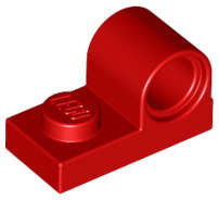 Lego (U) ~ Plate Modified 1 x 2 with Pin Hole on Top ~ [Red]