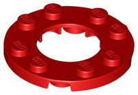 Lego (N) ~ Plate Round 4 x 4 with 2 x 2 Round Open Center ~ [Red]