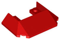 Lego (U) ~ Wedge 6 x 4 Cutout (Train Roof) with 5 Large Bottom Tubes ~ [Red]