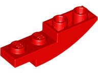 Lego (N) ~ Slope Curved 4 x 1 Inverted ~ [Red]