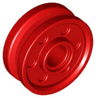 Lego (N) ~ Wheel 18mm D. x 8mm with Fake Bolts and Deep Spokes with Inner Ring ~ [Red]