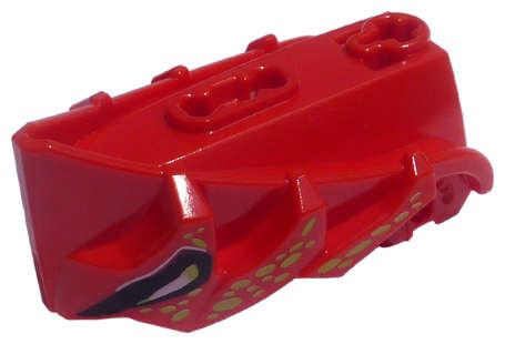 Lego (N) ~ Hero Factory Creature Head Jaw with Axle Hole with Black and White Eyes and Lime  ~ [Red]